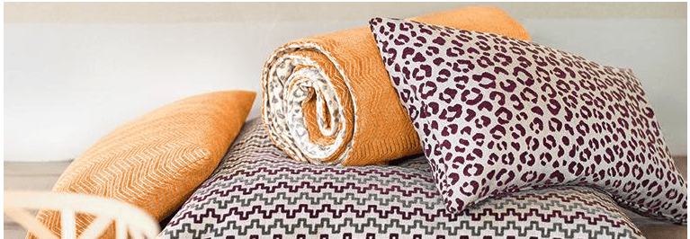 Nice Prints on Pillows and an Ottoman